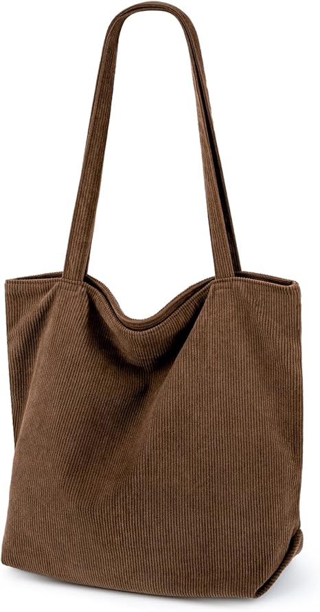Brown corduroy handbag